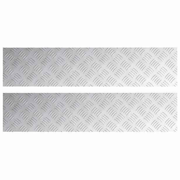 vidaXL Schodové nášlapy 2 ks 90 x 20 cm Stříbrná Hliník Obdélníkový