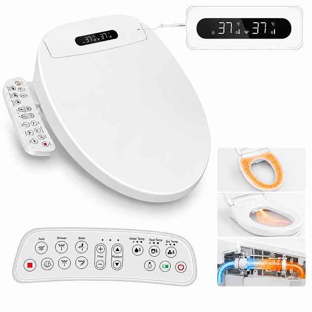 Wc Sedátko Inteligentní Bidet S Vyhřívaným Elektrickým Sušením