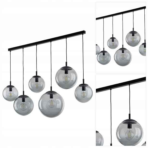 Závěsná lampa Esme černá s harmonickým tvarem v chodbě, regulovatelná Tk Lighting