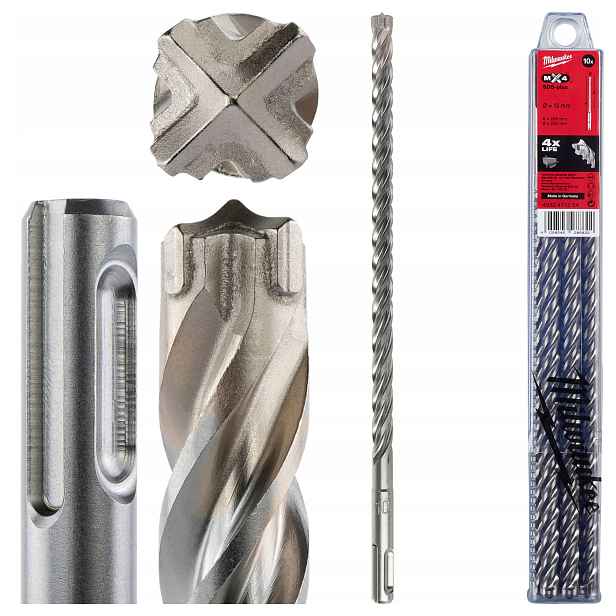 Vrtáky do betonu Sds Plus 10 x 200/265 mm 10 ks Milwaukee MX4