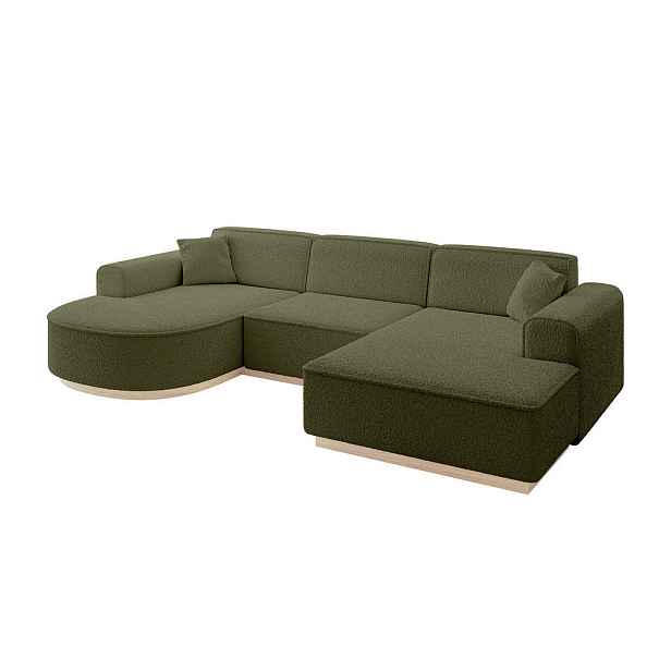 ALTDECOR SEDACÍ SOUPRAVA ve tvaru U ARRIO-U1 303x171x83 Zelená Buklé
