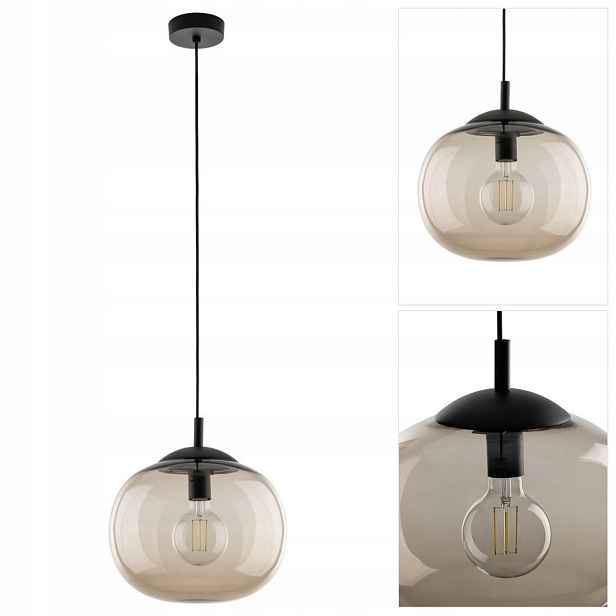 Černá závěsná lampa Vibe Topaz nad stůl v kuchyni, bod světla Tk Lighting