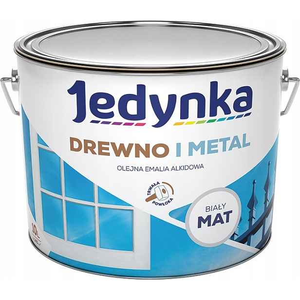 Jedynka Olejová alkydová smaltovaná hmota na dřevo a kov matná bílá 10L
