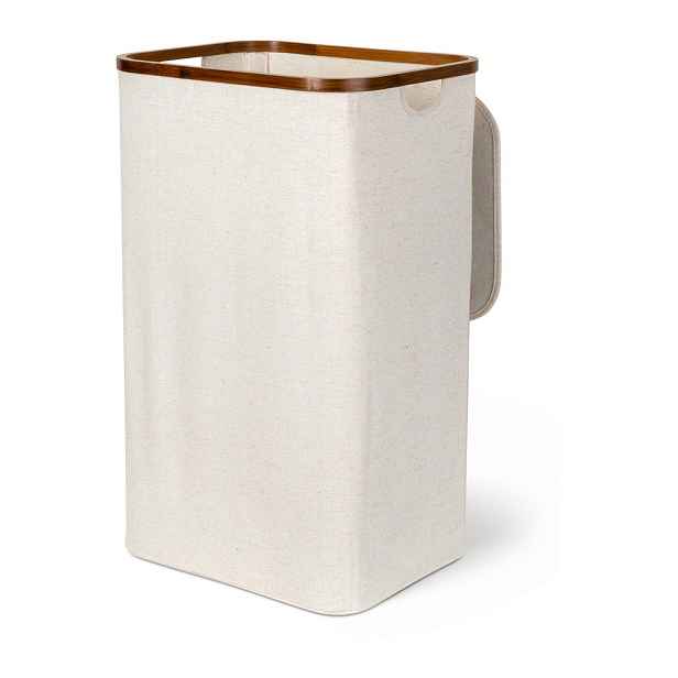 Krémový látkový koš na prádlo Bamboo/Linen – Bigso