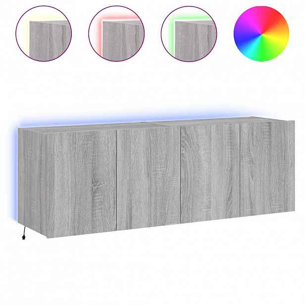 vidaXL Nástěnné TV skříňky s LED 2 ks šedé sonoma 60 x 35 x 41 cm