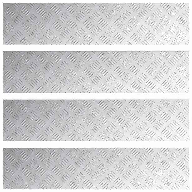 vidaXL Schodové nášlapy 4 ks 90 x 20 cm Stříbrná Hliník Obdélníkový