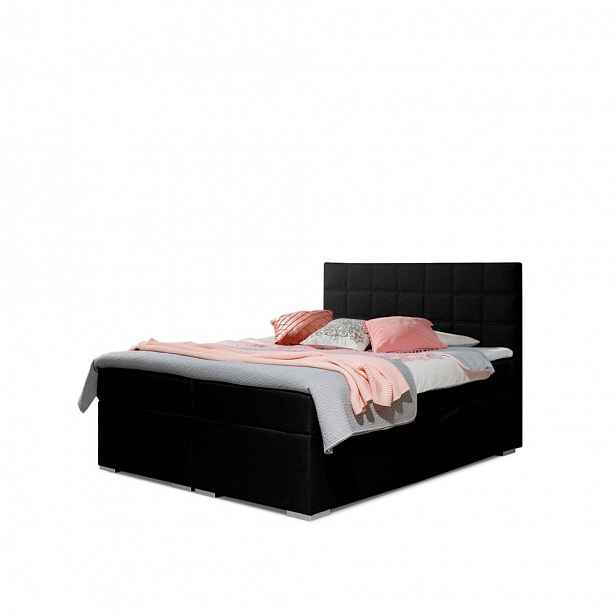 Boxspring HIRSUTA 02 160x200,  černá látka