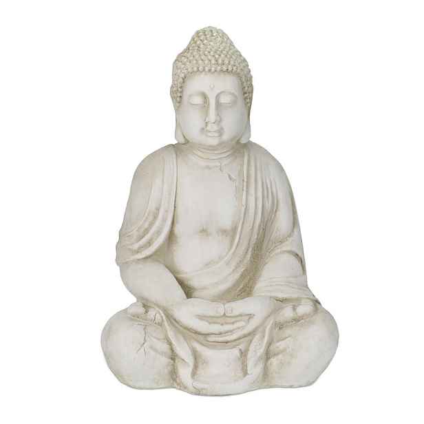 Relaxdays SOCHA Krémová Buddha mrazuvzdorná 70 cm