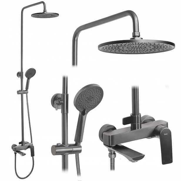 Sprchový set s baterií Titan kartáčovaný Avalon Rea