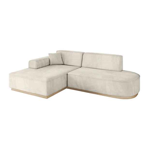 ALTDECOR ROHOVÁ SEDAČKA s otomanem, levá IREA-L1 232x165x80 Béžová Velur