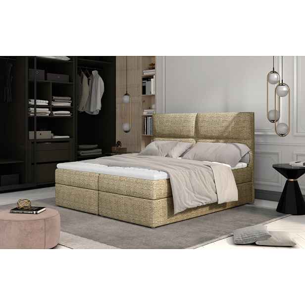 Boxspring PILANSI 02 180x200, hnědá látka