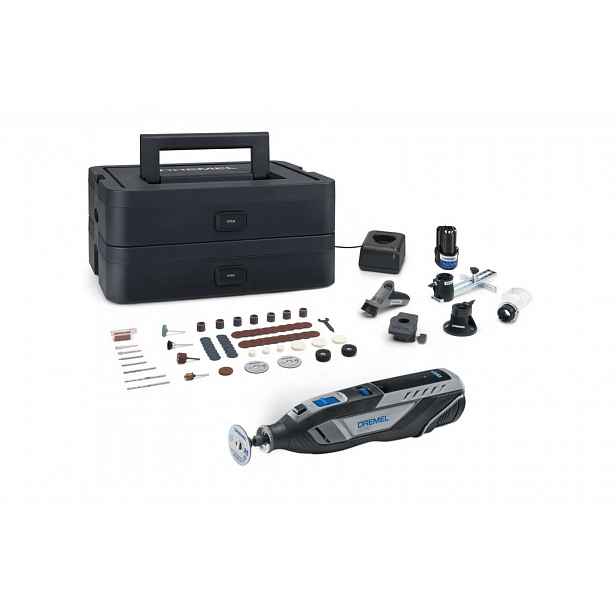 DREMEL - 12V AKU multifunkční nástroj, s příslušenstvím, 2x aku 2,0 Ah Li-Ion, nabíječka F0138250JF