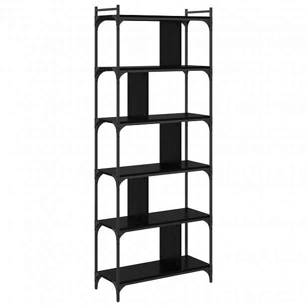 vidaXL knihovna 5 úrovní 76 x 32 x 192 cm Kompozitní dřevo Černý dub