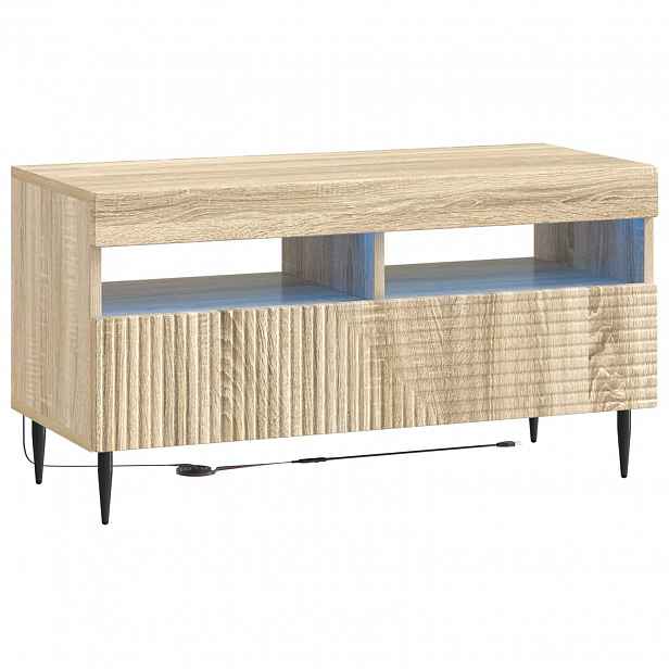 vidaXL LED TV skříň HAARLEM 81 x 35 x 43 cm Dub sonoma