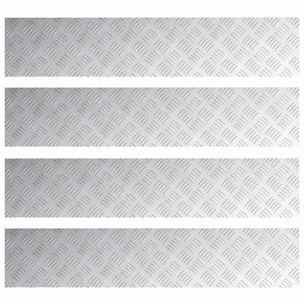 vidaXL Schodové nášlapy 4 ks 100 x 20 cm Stříbrná Hliník Obdélníkový