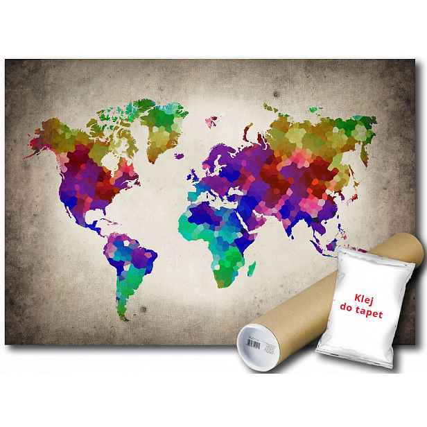 Vinylová fototapeta Mapa světa duha 152x104