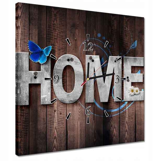 Hodiny 40x40 Nápis Home