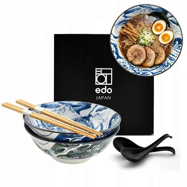 Sada 2 misek s lžícemi a paličkami Ramen Dragon 19.2 cm 900 ml MIX Box