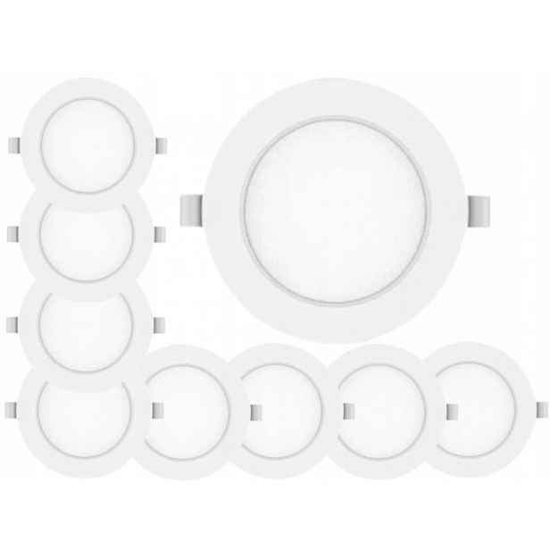9x Moderní svítidlo Stropní panel Slim Led 6W Studená barva 6500K