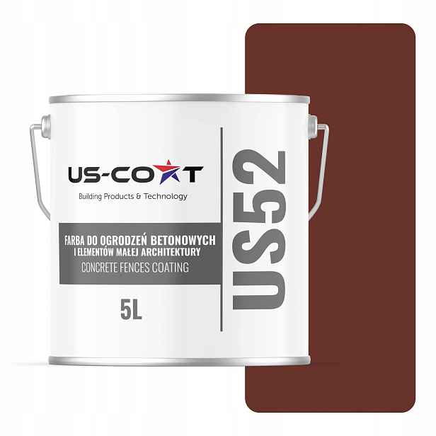 Barva Pro Betonu Ploty Vnějších Plotů 5L Červená Hnědá Ral 8012