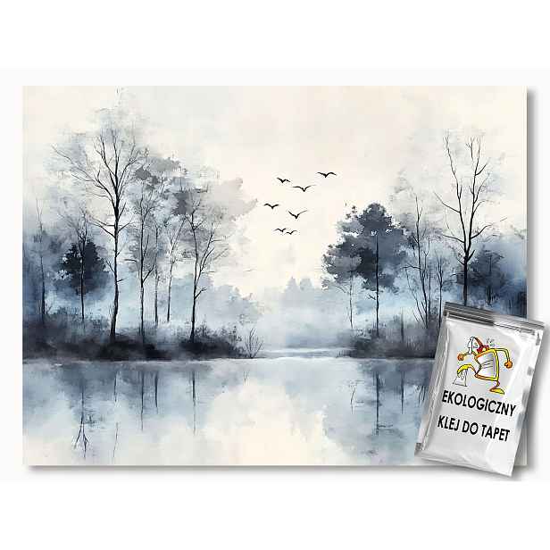 Fototapeta Flizelina Krajina Pohled Na Stromy Ptáci Jezero Mlha 416x254 130g