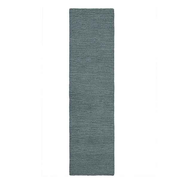 Šedomodrý ručně tkaný vlněný běhoun 80x230 cm Harris Boucle – Flair Rugs