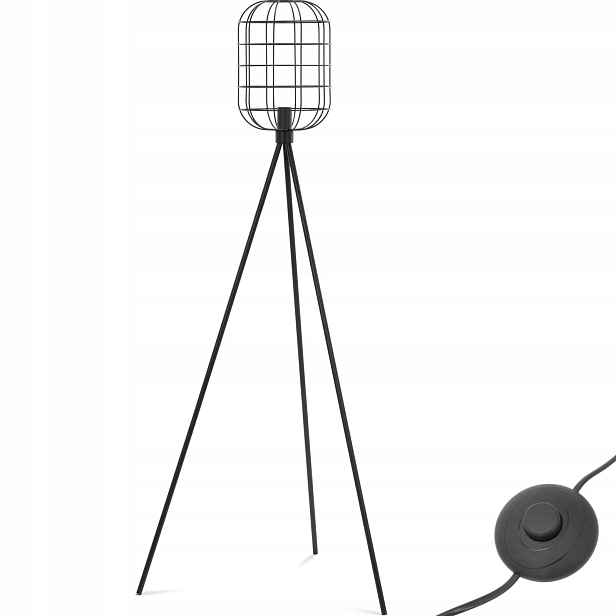Stojací lampa s kovovým stínidlem E27, výška 163 cm