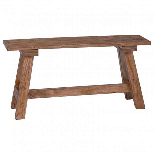 vidaXL lavice Přírodní 92 x 23,5 x 45,5 cm Masivní mahagonové dřevo