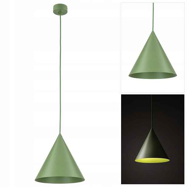 Zelená závěsná lampa Cono Peapod M s jemným leskem v kuchyni Tk Lighting