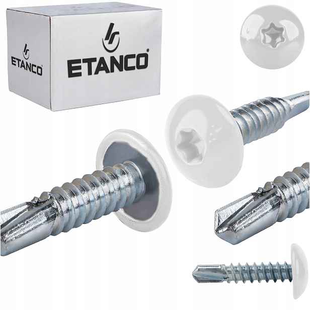 Šrouby do kovu Torx 3 mm 4,8 x 22 mm Ral 9010 500 ks Etanco GT3 Ph
