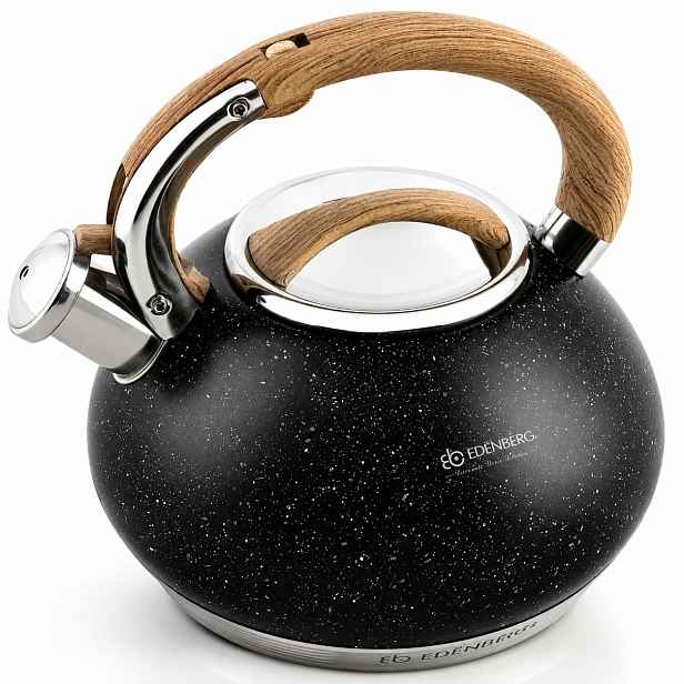 Konvice Ocelová s píšťalkou 3L Indukce Gaz Edenberg Premium Silné Dno