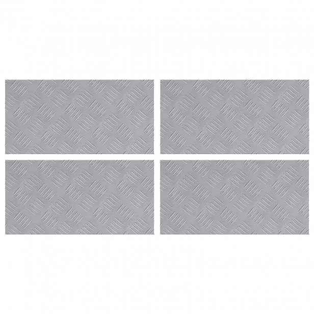 vidaXL Schodové nášlapy 4 ks 50 x 25 cm Stříbrná Hliník Obdélníkový
