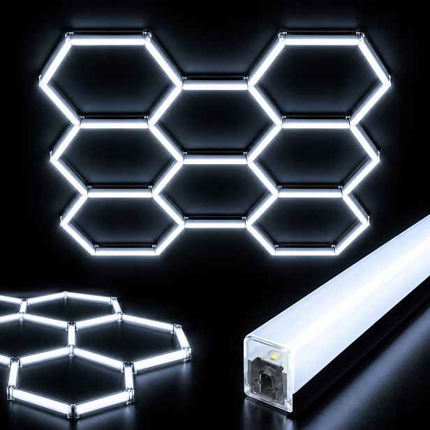 Černý Led detailingový panel HEX8 6500K 245W 229x237 cm stropní