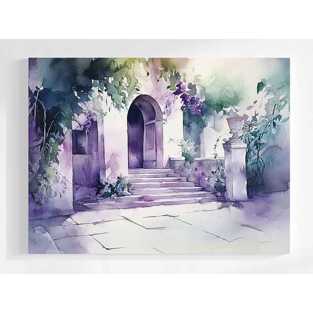 Plakát Architektura Nádvoří Dům Vchod Schody 100x75