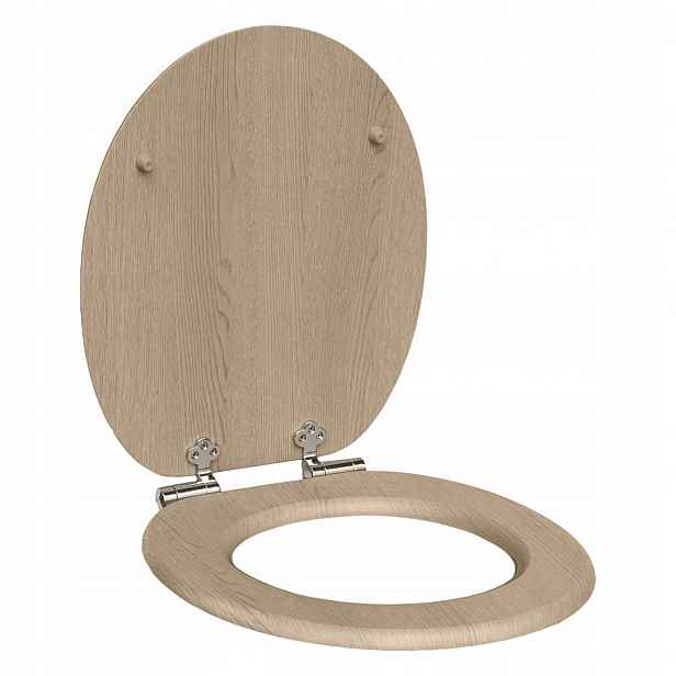 Wc Sedátko Béžové Mdf Odolné, Volně Sklopitelné, Koupelnová Odnímatelná Deska
