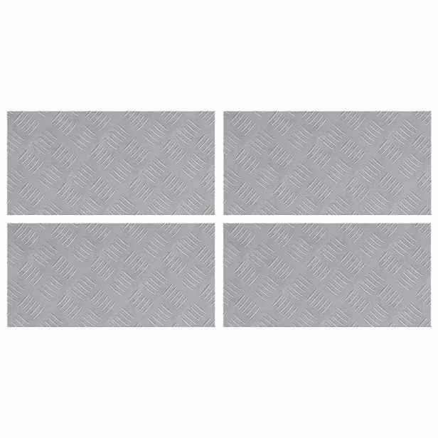 vidaXL Schodové nášlapy 4 ks 50 x 25 cm Stříbrná Hliník Obdélníkový