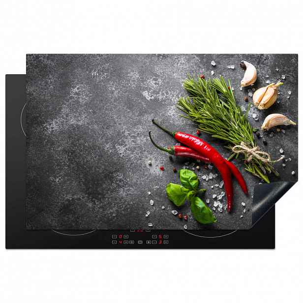 MuchoWow KRYT NA INDUKČNÍ DESKU Pepř - Bylinky - Koření - Beton 80x52.2 cm