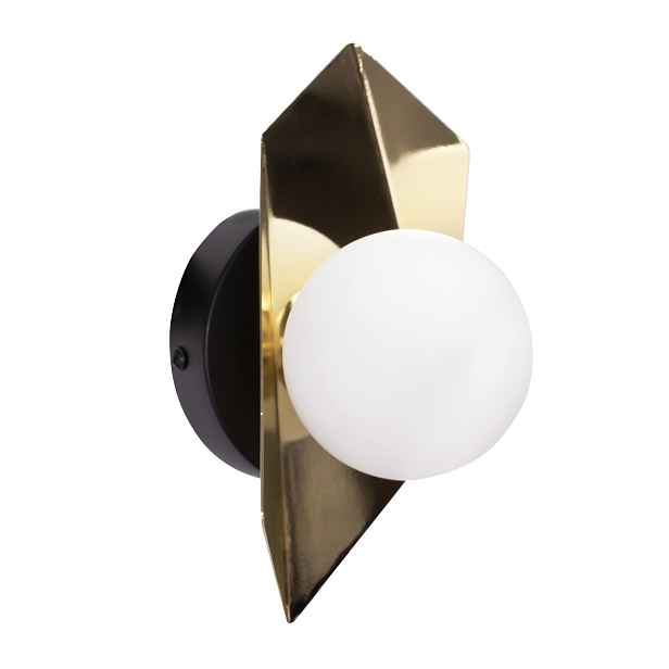 Nástěnné svítidlo Glamour Kula Zlatá Elegantní nástěnná lampa Černá Zlato na zeď