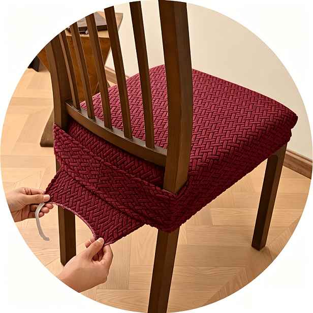TEMU Minimalistický moderní protiskluzový pruhovaný strečový potah na jídelní židli, prachotěsný potah a chránič s elastickým lemem, omyvatelný,