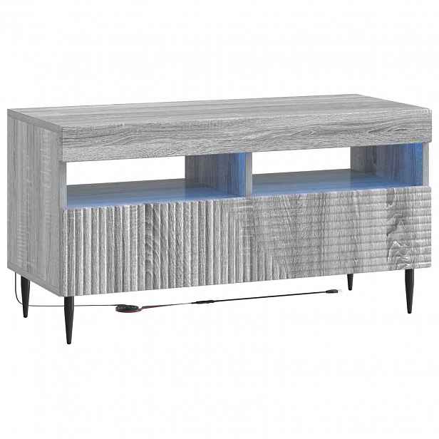 vidaXL LED TV skříň HAARLEM 81 x 35 x 43 cm Šedý Sonoma