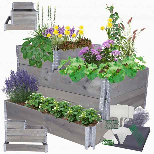 Vyvýšený patrový záhon s nastavitelnou zeleninová zahrada, velká impregnace 60x120x100