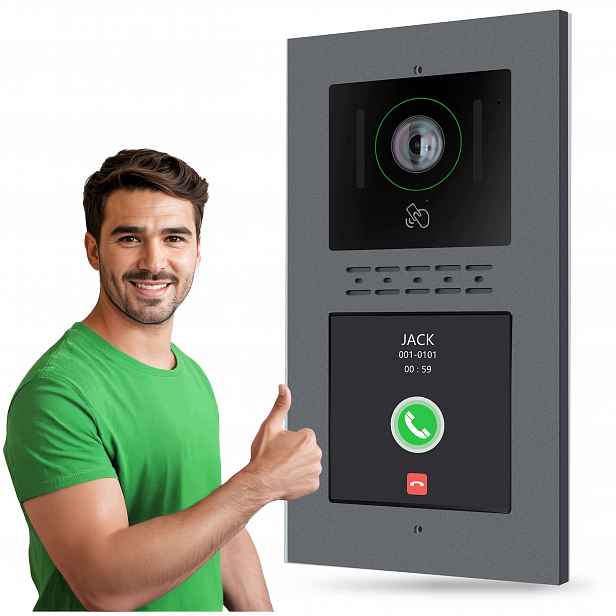 Bramofon Rodinný 2 žilový Tuya Ekran 4" Kamera IP65 venkovní stanice