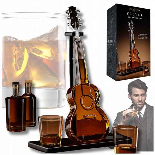 Dárková Sada Sada Sklenic Na Whisky, Dekanter, Kytara Sklenice dárek pro kytaristu