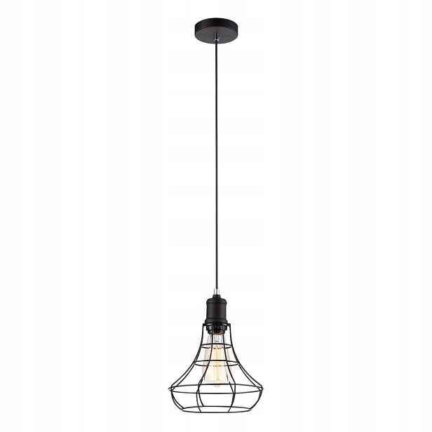 Italux Závěsná lampa Synthia 21 cm E27 Industriální černá IP20