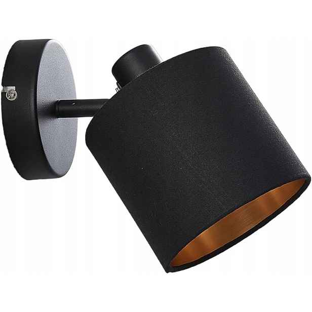 Nástěnné svítidlo Lindby Vasilia, Ø 12 cm, černá/zlatá, látka