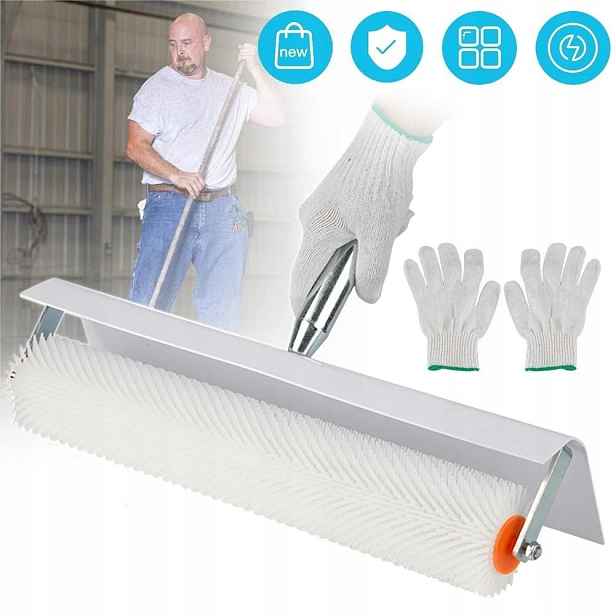 Ostnatý provzdušňovací válec pro betonu a maltu s rukavicemi 500 mm matný