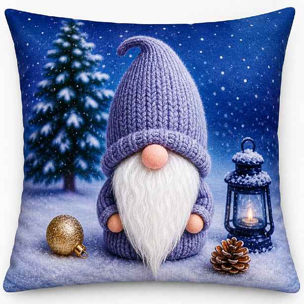 Vánoční povlak na polštář s 3D aplikací GNOMINO V. 40x40 cm