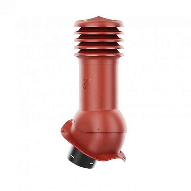 Větrací komín HiVent pro plechovou střešní krytinu, profil W, 150 mm, červený