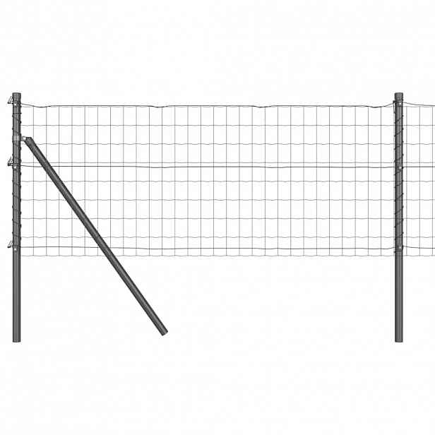 vidaXL Euro plotové kotvení 25 x 0,6 m Ocel potažená PVC Šedá Síťovina