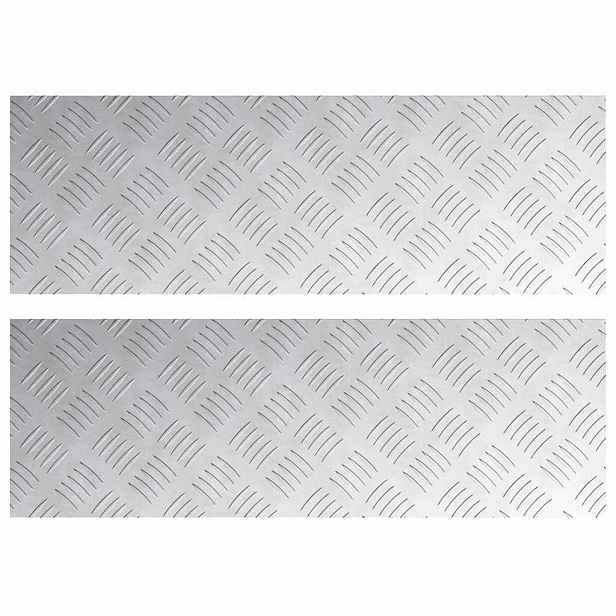 vidaXL Schodové nášlapy 2 ks 75 x 25 cm Stříbrná Hliník Obdélníkový